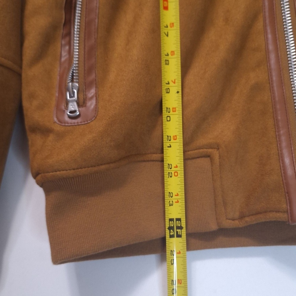 Robert Graham RG-51 Mens S Faux Suede Bomber Jacket Pop Art Quilt Lining Tan NWT - Picture 13 of 15